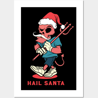 Christmas Hail Santa Posters and Art